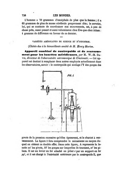 Les mondes revue hebdomadaire des sciences et de leurs applications aux arts et a l'industrie