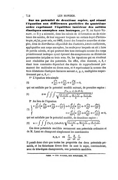 Les mondes revue hebdomadaire des sciences et de leurs applications aux arts et a l'industrie