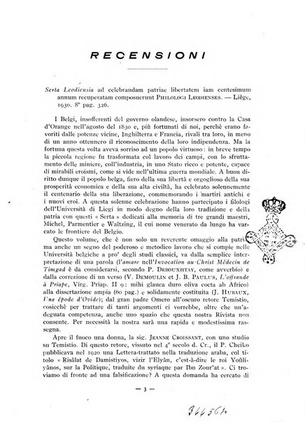 Il mondo classico rivista bimestrale bibliografica, scientifica, umanistica