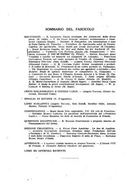 Il mondo classico rivista bimestrale bibliografica, scientifica, umanistica