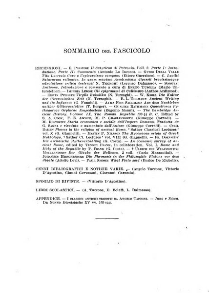 Il mondo classico rivista bimestrale bibliografica, scientifica, umanistica