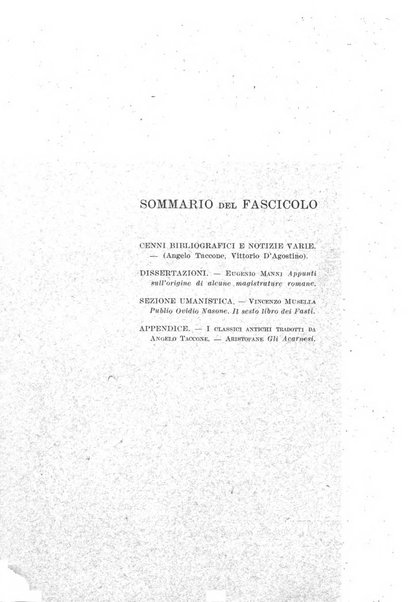 Il mondo classico rivista bimestrale bibliografica, scientifica, umanistica