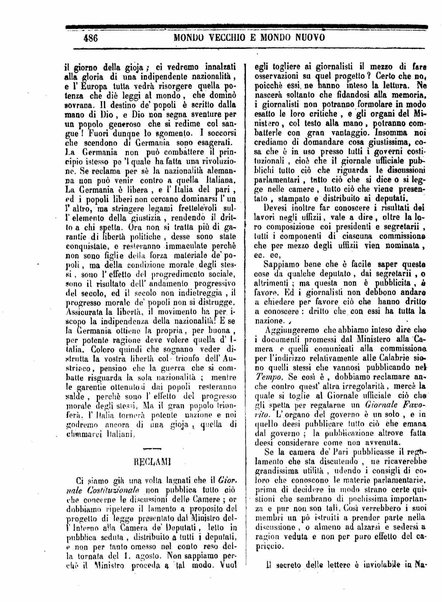 Mondo vecchio e mondo nuovo : ogni giorno costa un grano