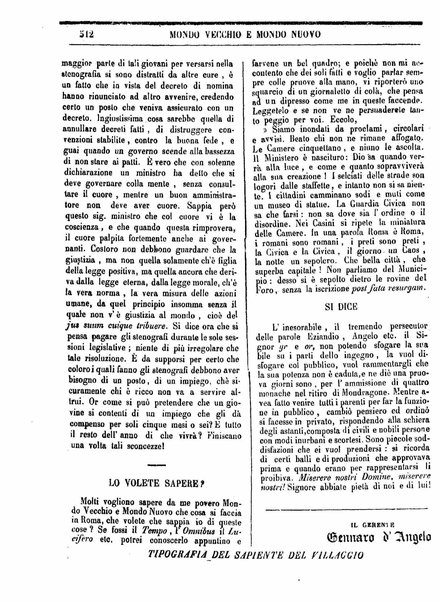 Mondo vecchio e mondo nuovo : ogni giorno costa un grano