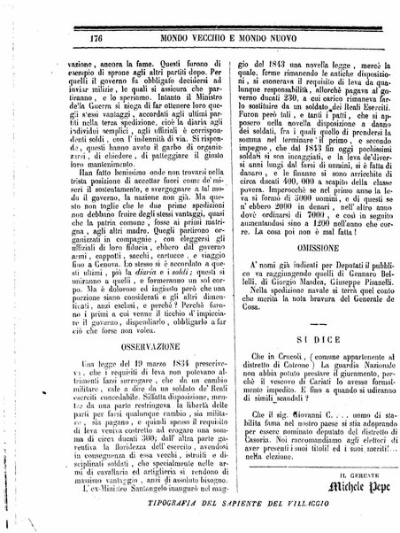 Mondo vecchio e mondo nuovo : ogni giorno costa un grano