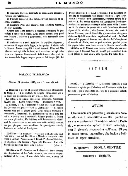 Mondo vecchio e mondo nuovo : ogni giorno costa un grano