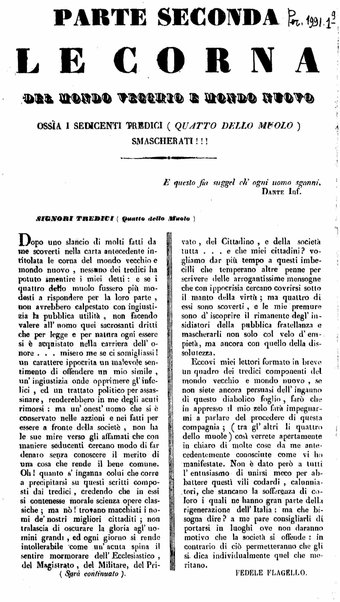 Mondo vecchio e mondo nuovo : ogni giorno costa un grano