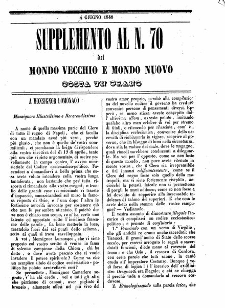 Mondo vecchio e mondo nuovo : ogni giorno costa un grano