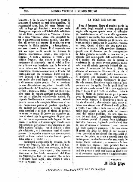 Mondo vecchio e mondo nuovo : ogni giorno costa un grano