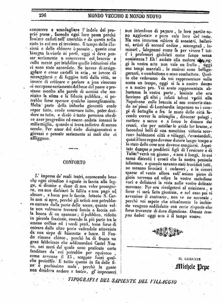 Mondo vecchio e mondo nuovo : ogni giorno costa un grano