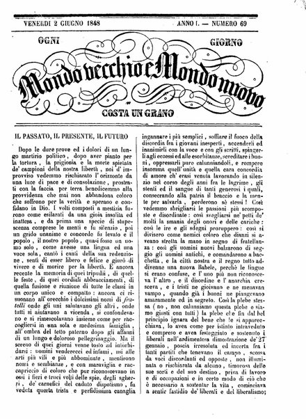 Mondo vecchio e mondo nuovo : ogni giorno costa un grano