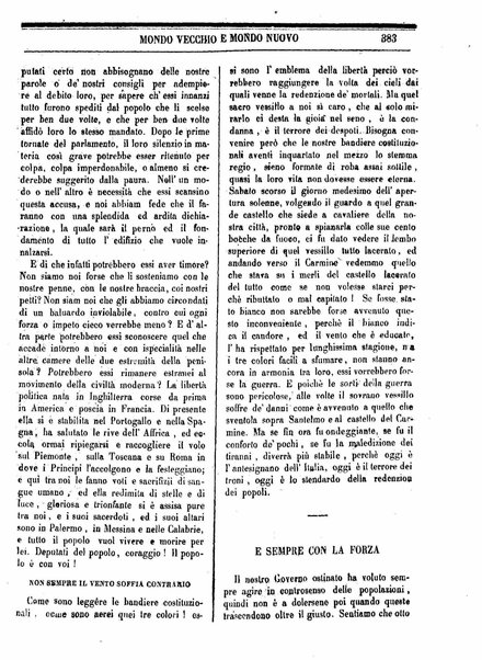 Mondo vecchio e mondo nuovo : ogni giorno costa un grano