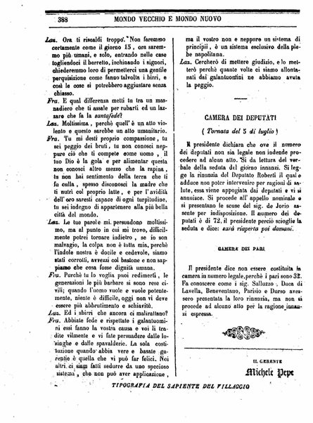 Mondo vecchio e mondo nuovo : ogni giorno costa un grano