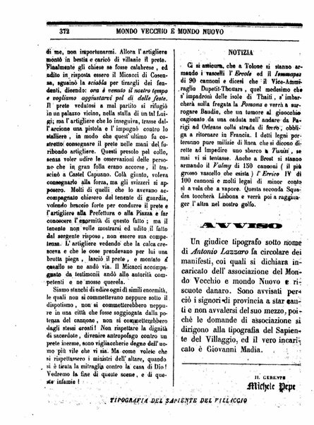 Mondo vecchio e mondo nuovo : ogni giorno costa un grano