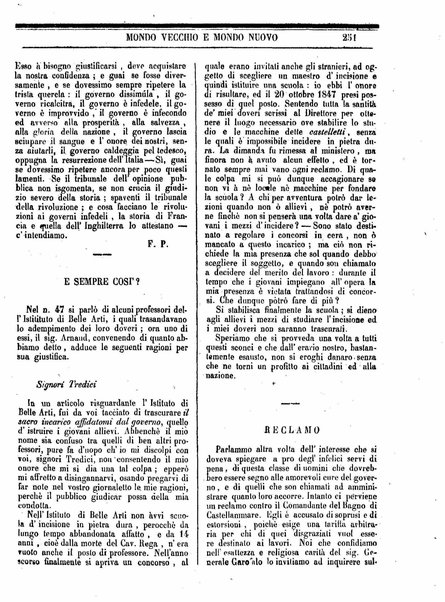 Mondo vecchio e mondo nuovo : ogni giorno costa un grano