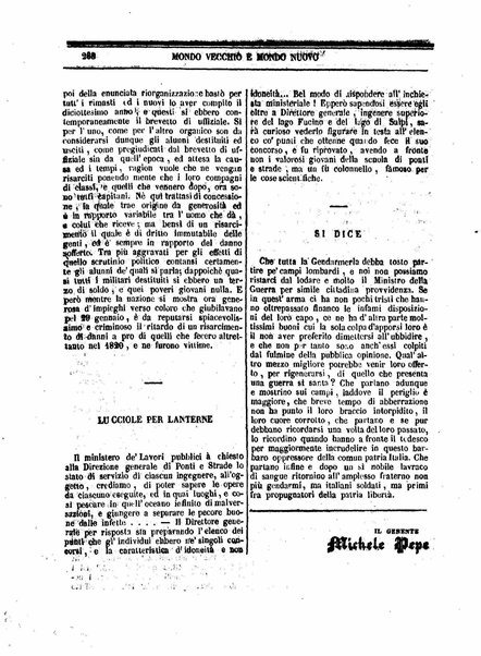 Mondo vecchio e mondo nuovo : ogni giorno costa un grano