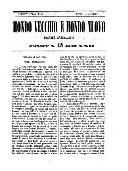 Mondo vecchio e mondo nuovo ogni giorno costa un grano