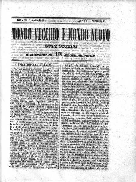 Mondo vecchio e mondo nuovo ogni giorno costa un grano