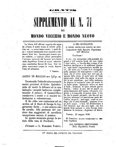 Mondo vecchio e mondo nuovo ogni giorno costa un grano