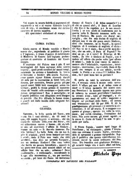 Mondo vecchio e mondo nuovo ogni giorno costa un grano