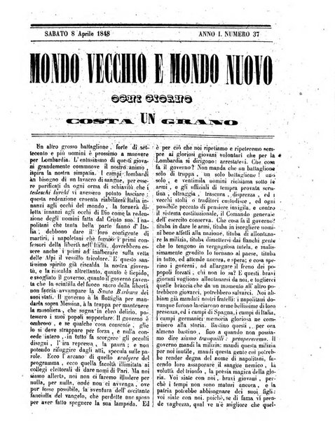 Mondo vecchio e mondo nuovo ogni giorno costa un grano