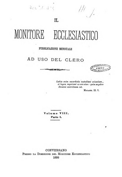 Il monitore ecclesiastico