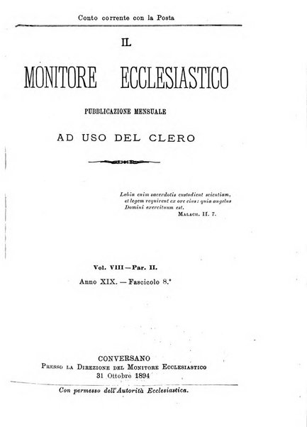 Il monitore ecclesiastico