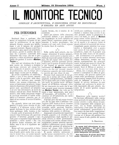 Il monitore tecnico giornale d'architettura, d'Ingegneria civile ed industriale, d'edilizia ed arti affini