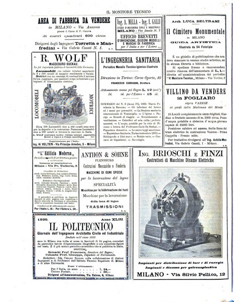 Il monitore tecnico giornale d'architettura, d'Ingegneria civile ed industriale, d'edilizia ed arti affini