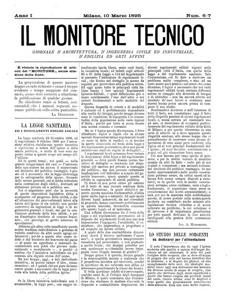 Il monitore tecnico giornale d'architettura, d'Ingegneria civile ed industriale, d'edilizia ed arti affini