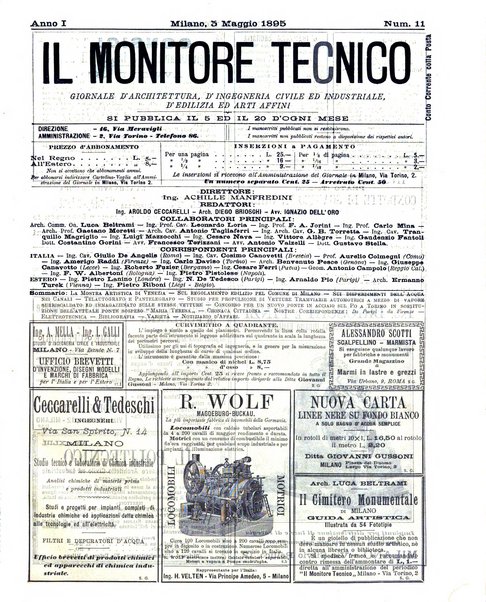 Il monitore tecnico giornale d'architettura, d'Ingegneria civile ed industriale, d'edilizia ed arti affini