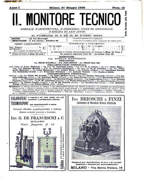 Il monitore tecnico giornale d'architettura, d'Ingegneria civile ed industriale, d'edilizia ed arti affini