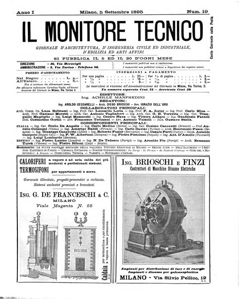 Il monitore tecnico giornale d'architettura, d'Ingegneria civile ed industriale, d'edilizia ed arti affini