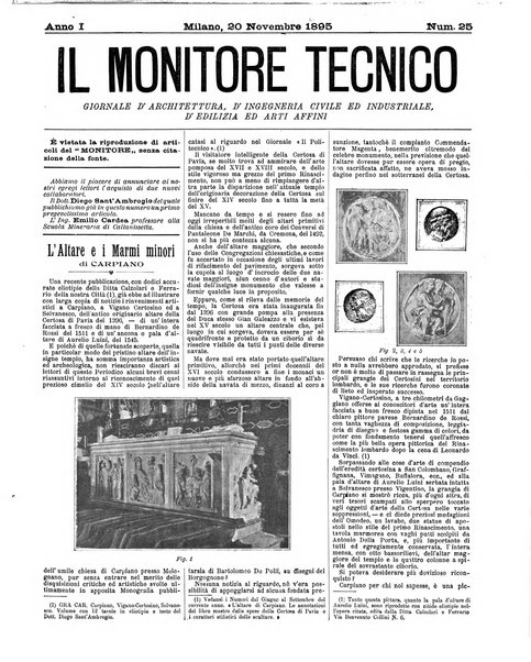 Il monitore tecnico giornale d'architettura, d'Ingegneria civile ed industriale, d'edilizia ed arti affini