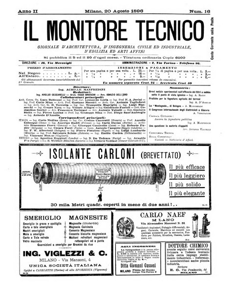 Il monitore tecnico giornale d'architettura, d'Ingegneria civile ed industriale, d'edilizia ed arti affini