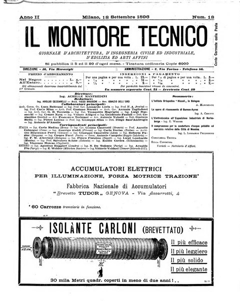 Il monitore tecnico giornale d'architettura, d'Ingegneria civile ed industriale, d'edilizia ed arti affini