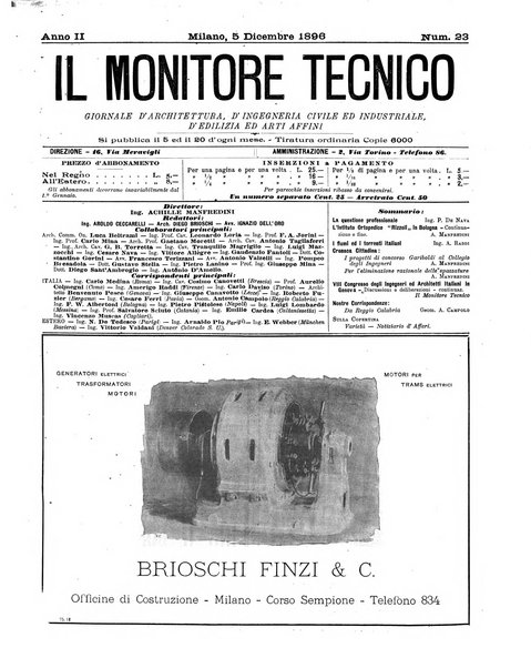 Il monitore tecnico giornale d'architettura, d'Ingegneria civile ed industriale, d'edilizia ed arti affini