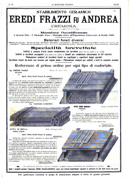 Il monitore tecnico giornale d'architettura, d'Ingegneria civile ed industriale, d'edilizia ed arti affini