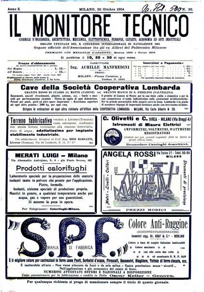 Il monitore tecnico giornale d'architettura, d'Ingegneria civile ed industriale, d'edilizia ed arti affini