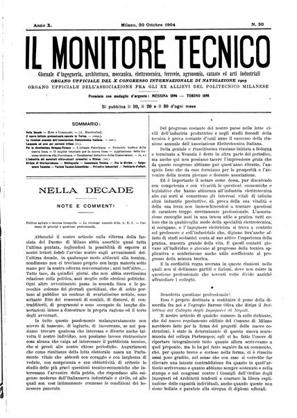 Il monitore tecnico giornale d'architettura, d'Ingegneria civile ed industriale, d'edilizia ed arti affini