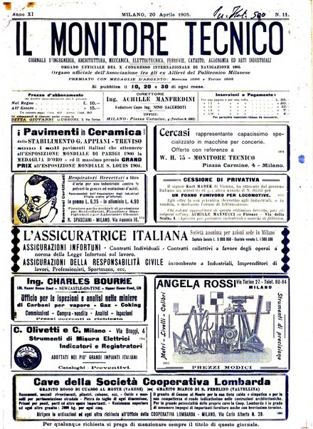 Il monitore tecnico giornale d'architettura, d'Ingegneria civile ed industriale, d'edilizia ed arti affini