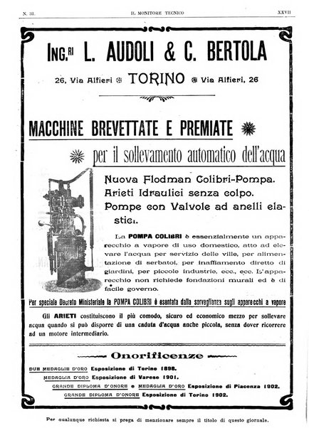 Il monitore tecnico giornale d'architettura, d'Ingegneria civile ed industriale, d'edilizia ed arti affini