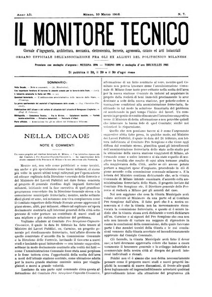 Il monitore tecnico giornale d'architettura, d'Ingegneria civile ed industriale, d'edilizia ed arti affini