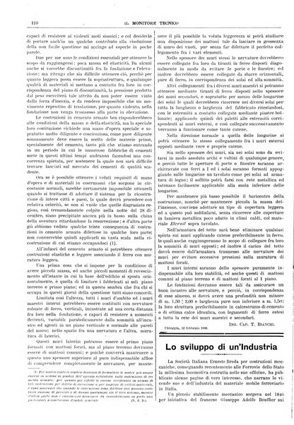 Il monitore tecnico giornale d'architettura, d'Ingegneria civile ed industriale, d'edilizia ed arti affini