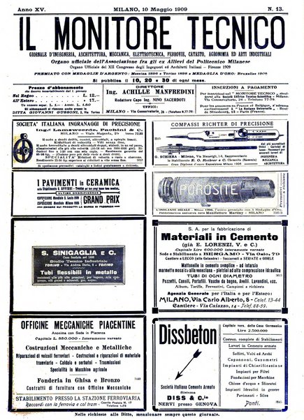 Il monitore tecnico giornale d'architettura, d'Ingegneria civile ed industriale, d'edilizia ed arti affini