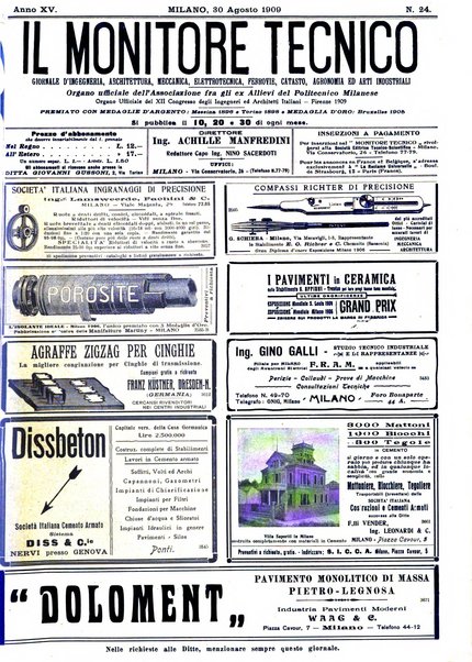 Il monitore tecnico giornale d'architettura, d'Ingegneria civile ed industriale, d'edilizia ed arti affini
