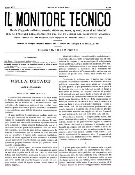 Il monitore tecnico giornale d'architettura, d'Ingegneria civile ed industriale, d'edilizia ed arti affini