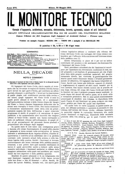 Il monitore tecnico giornale d'architettura, d'Ingegneria civile ed industriale, d'edilizia ed arti affini