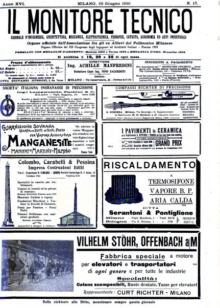 Il monitore tecnico giornale d'architettura, d'Ingegneria civile ed industriale, d'edilizia ed arti affini