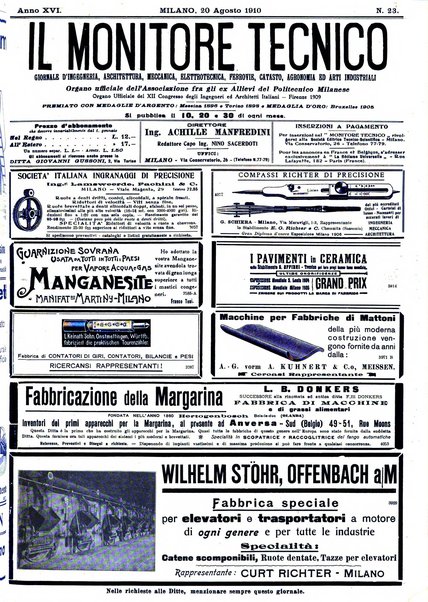 Il monitore tecnico giornale d'architettura, d'Ingegneria civile ed industriale, d'edilizia ed arti affini